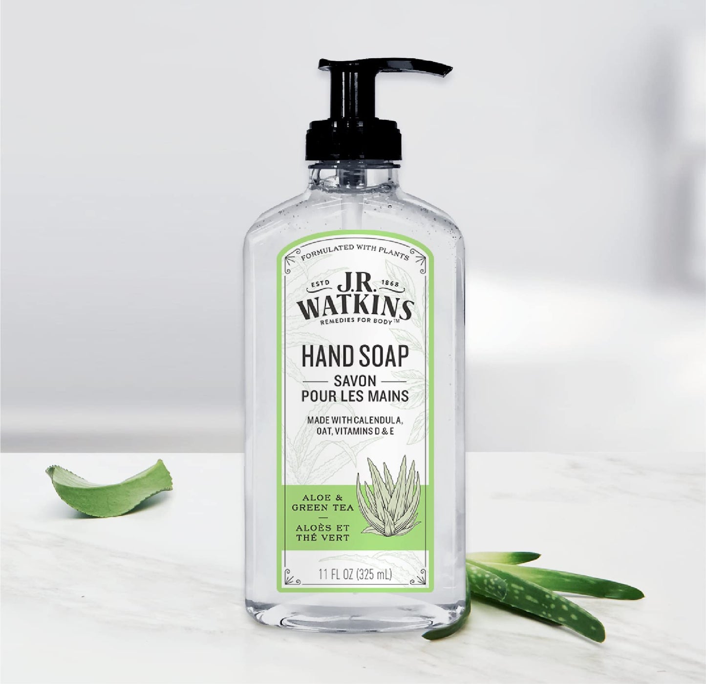 JR Watkins Gel Hand Soap, Aloe & Green Tea, 3 Pack, Scented Liquid Hand Wash for Bathroom or? Kitchen, USA Made and Cruelty Free, 11 fl oz Beauty & Personal Care J.R. Watkins