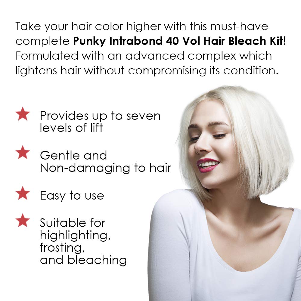 Punky Intrabond™ 40 Vol Bleach Kit, Fast Bleaching Action for Brighter Hair Beauty & Personal Care Punky