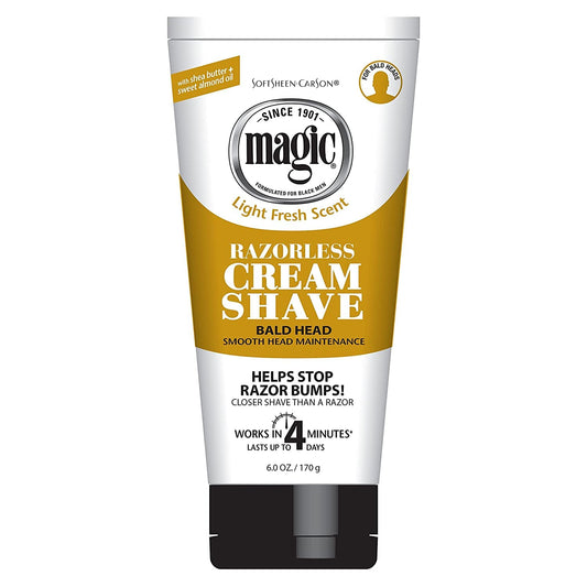 Magic Razorless Cream Shave Bald Head 6 Ounce Tube (177ml) (3 Pack) Beauty & Personal Care Magic: The Gathering