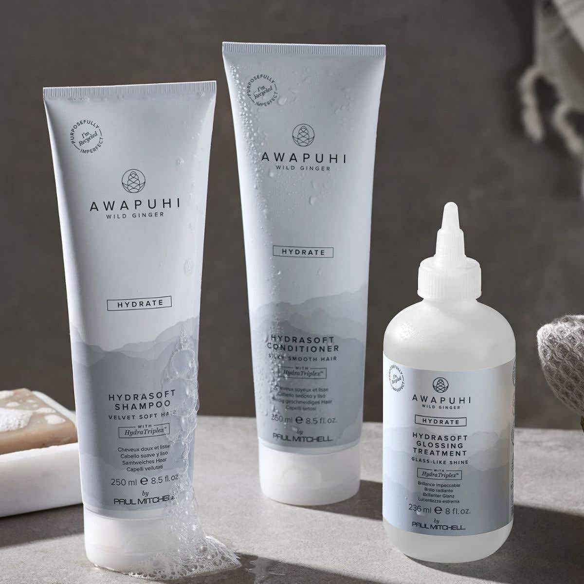 Awapuhi Wild Ginger by Paul Mitchell HydraSoft Conditioner, For Silky Smooth Hair, Ideal For All Hair Types, Especially Dry + Frizzy Hair, 8.5 oz.