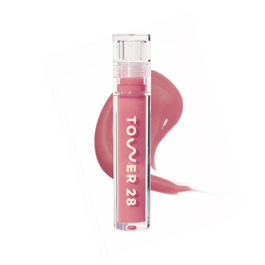 Tower 28 ShineOn Lip Gloss Jelly - Hydrating Tinted Lip Balm + Milky Gloss for Sensitive Lips - Non-Sticky + High-Shine Jelly Formula with Nourishing Beauty & Personal Care Tower 28