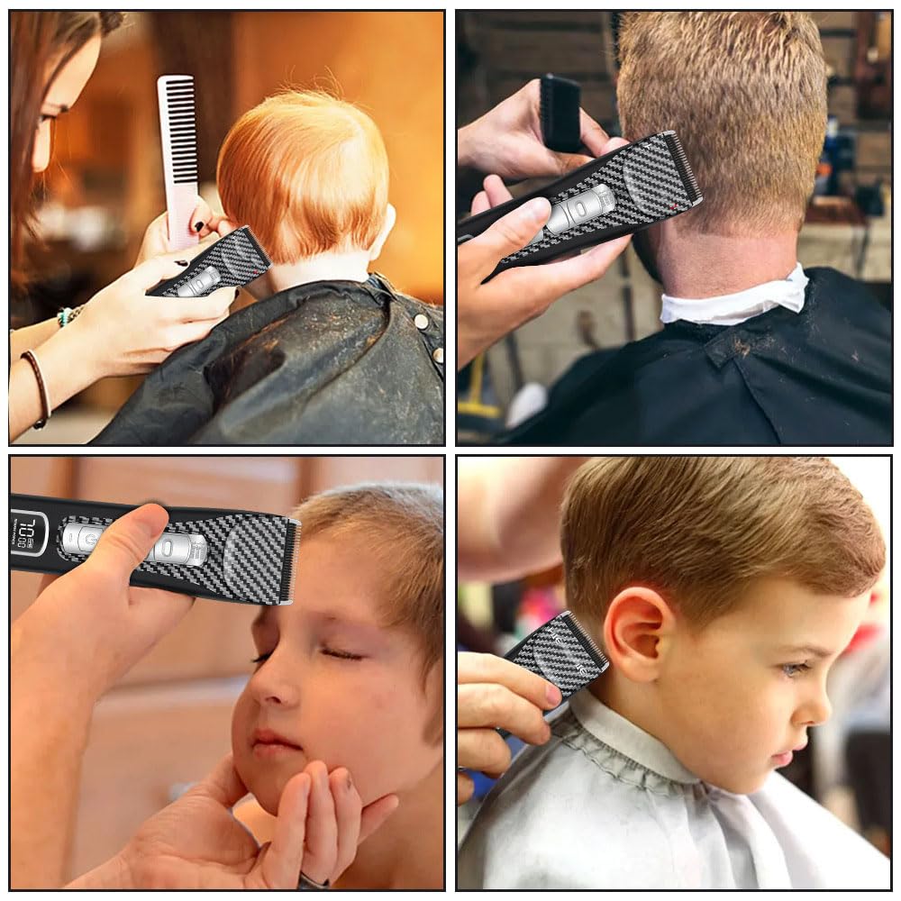 QDKVTNDJZ Hair Clippers for Men, Professional and Trimmers Set with LED Display, 2 Guide Combs,Cordless Beard Trimmer, Rechargeable Electric Shaver Beauty and Personal Care QDKVTNDJZ