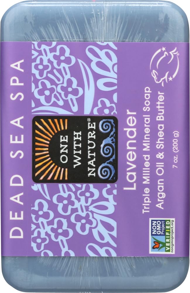 One With Nature Dead Sea Mineral Soap, Lavender, 7-Ounces (Pack of 6) Beauty & Personal Care One With Nature
