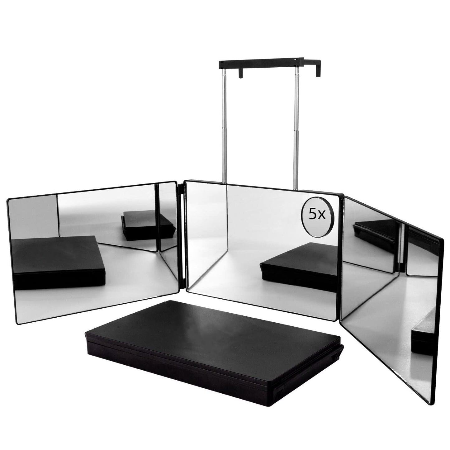 SELF FIND 3 Way Mirror for Hair Cutting, 360° Mirror for Haircuts for Men, Barber with Height Adjustable Telescoping Hooks for Makeup and Hair Styling Beauty & Personal Care SELF FIND
