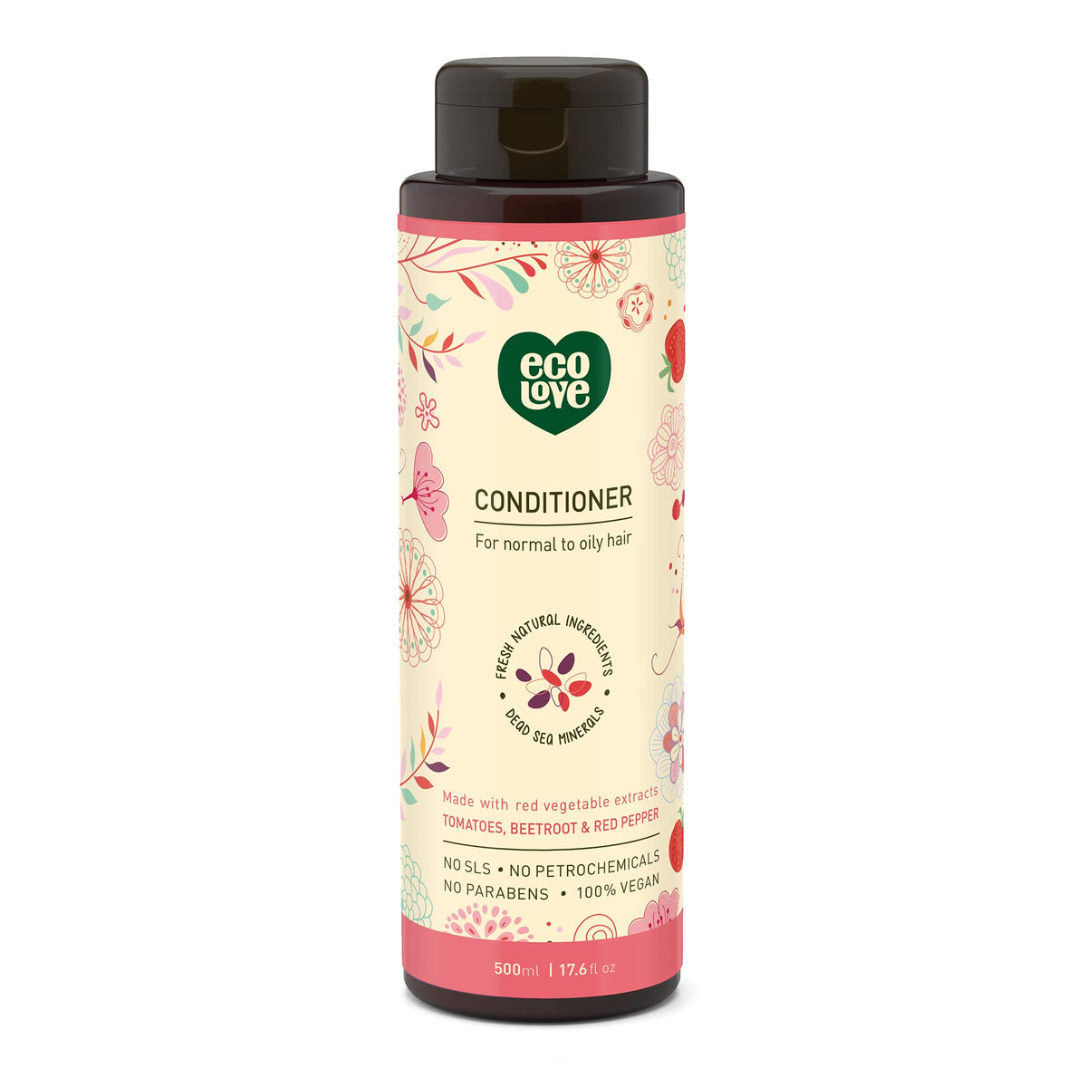 ecoLove Vegan Conditioner with Organic Tomato & Beet Extract, 17.6 oz
