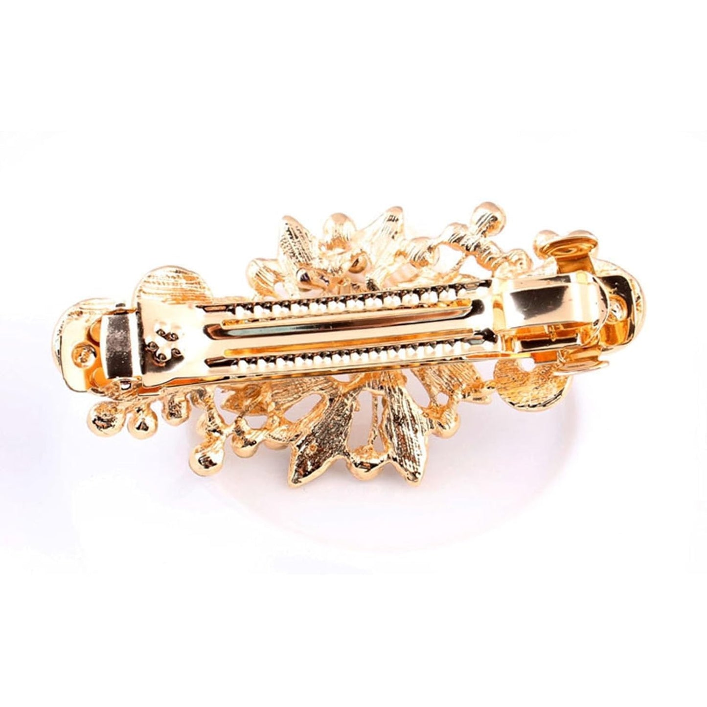 NYKKOLA Women's Multilayered Peacock Shaped Rhinestone French Barrette Hair Clip Black Beauty & Personal Care NYKKOLA