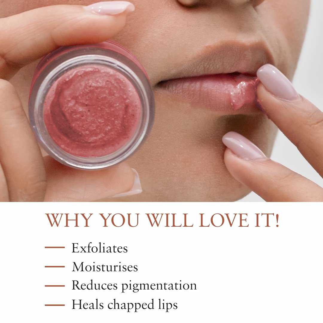 Just Herbs Organic Moisturizing Lip Scrub with Liquorice for Dry, Chapped & Smoker Lips - SLS & Paraben Free, Rose 15gm Beauty and Personal Care Just Herbs