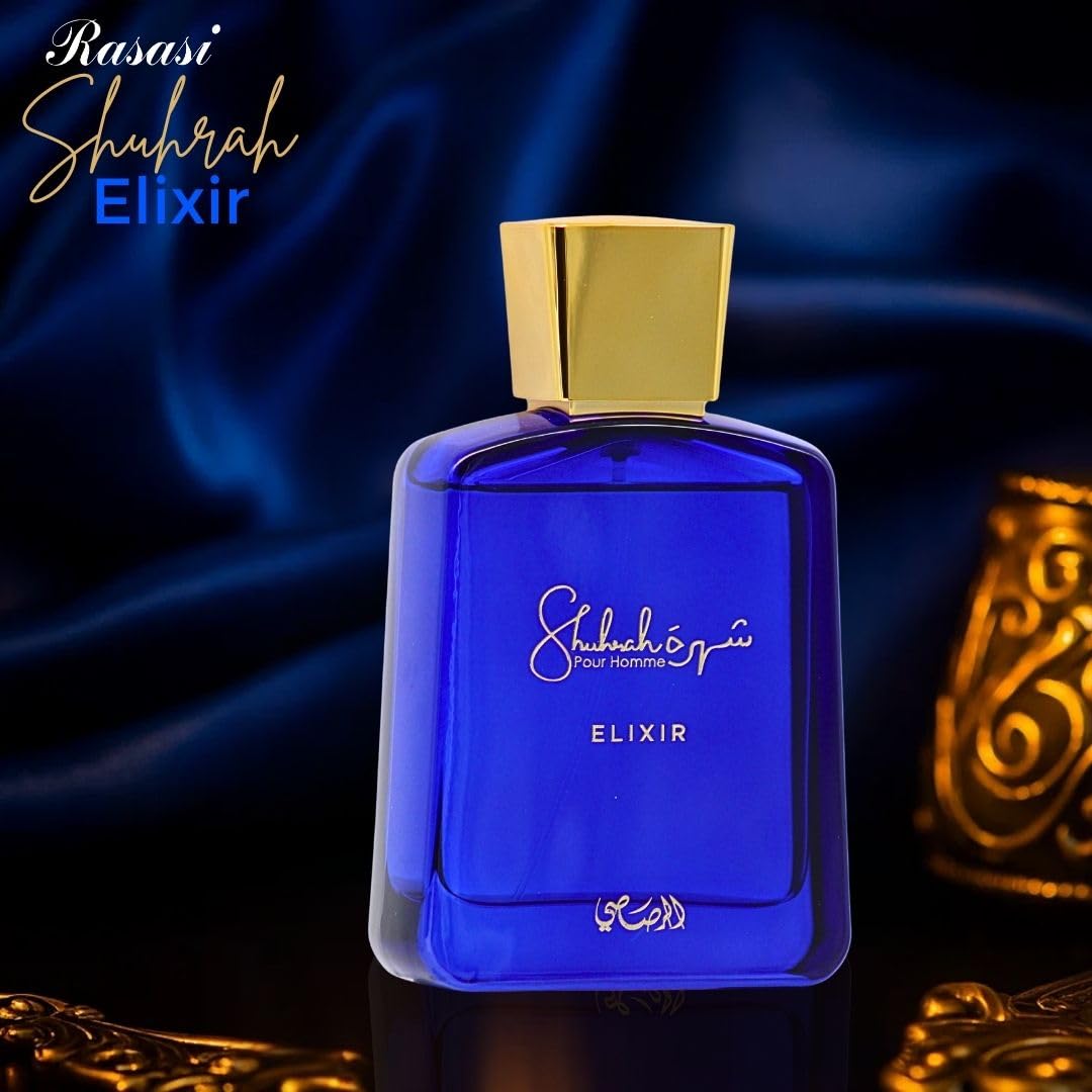 RASASI Shuhrah Elixir Pour Homme Eau de Parfum Spray 90ml (3.0 Oz) | Long-Lasting Woody Spicy Cologne | Signature Scent for Men Beauty & Personal Care RASASI