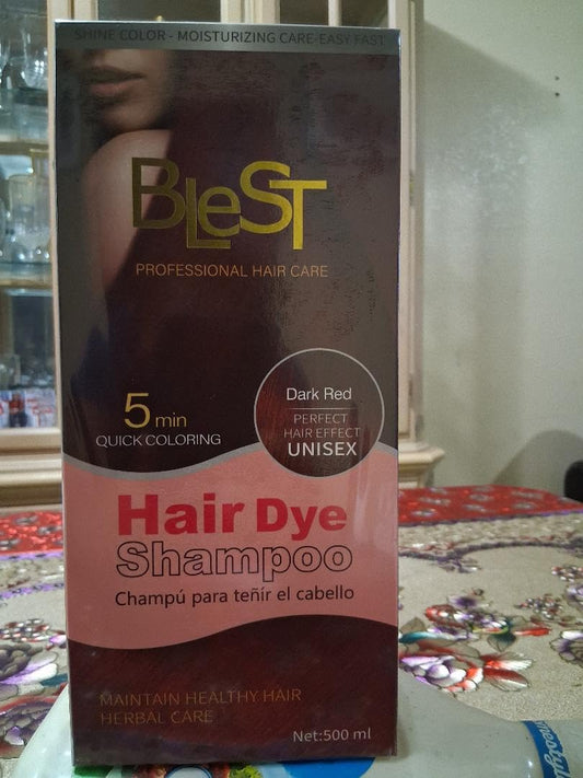BLEST PROFESSIONAL HAIR CARE Hair Dye 2-in-1 Shampoo Color for Quick Gray Coverage - Semi Permanent Hair Color for Men and Women - 500ml (Dark Red) Beauty & Personal Care BLEST PROFESSIONAL HAIR CARE