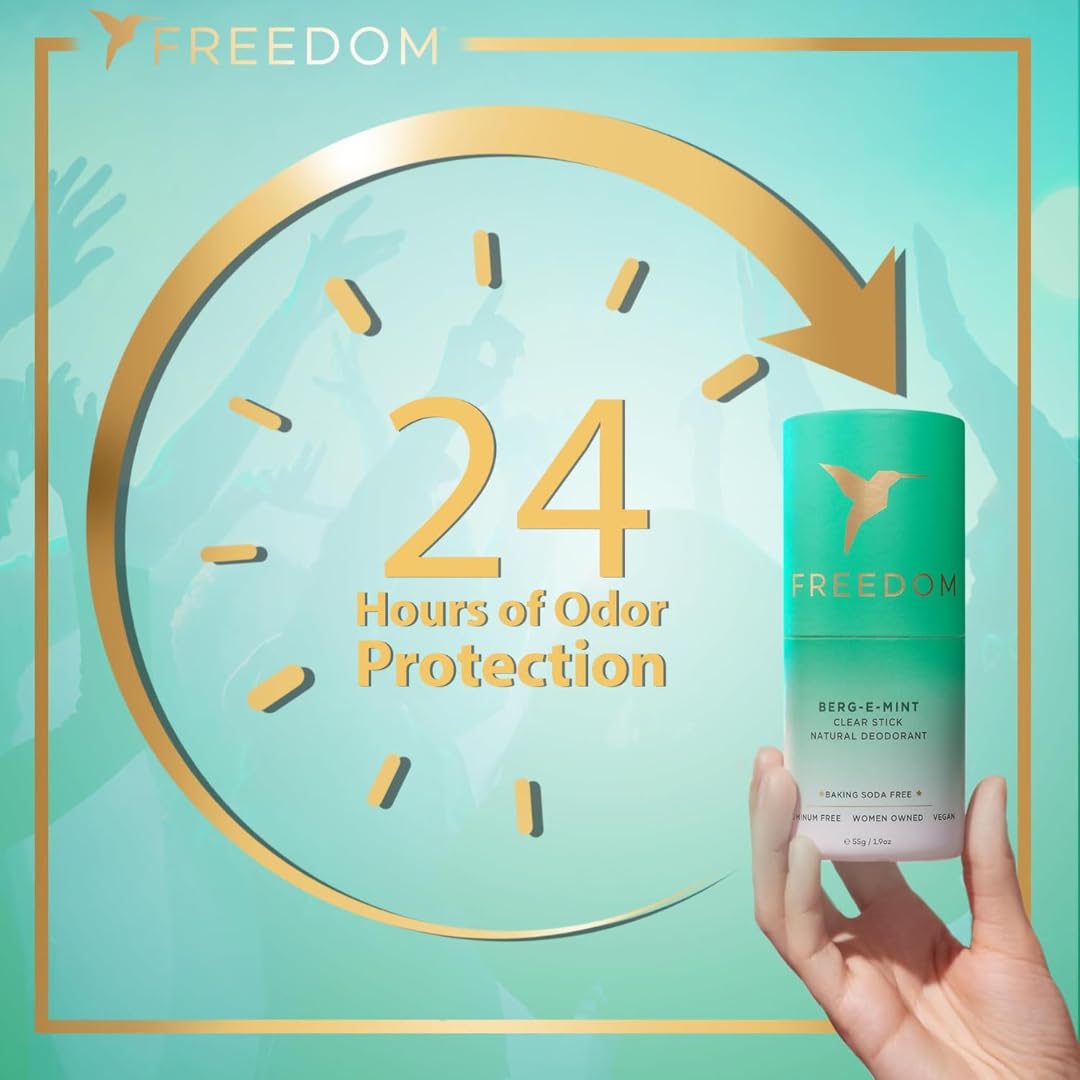 Freedom Natural Deodorant for Women & Men with 24-Hour Odor Protection, Paper Tube Packaging - Natural Ingredients - Aluminum & Plastic Free, Bergamot Beauty and Personal Care Freedom