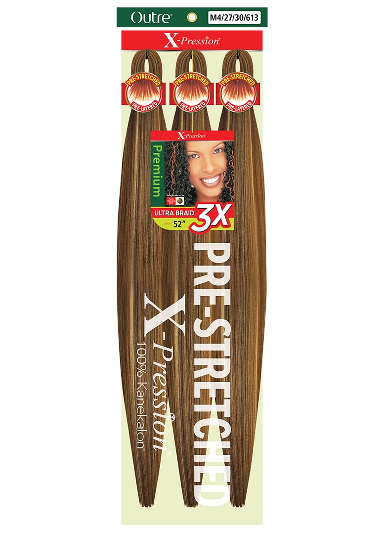 Outre X-Pression Braid - Pre Stretched Braid 52" 3X (5 Pack, M4/27/30/613)