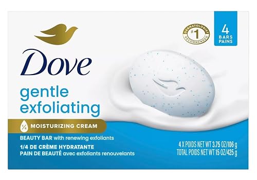 Dove Beauty Bar for Softer Skin Gentle Exfoliating More Moisturizing Than Bar Soap 4 oz 4 Bars Beauty & Personal Care Dove