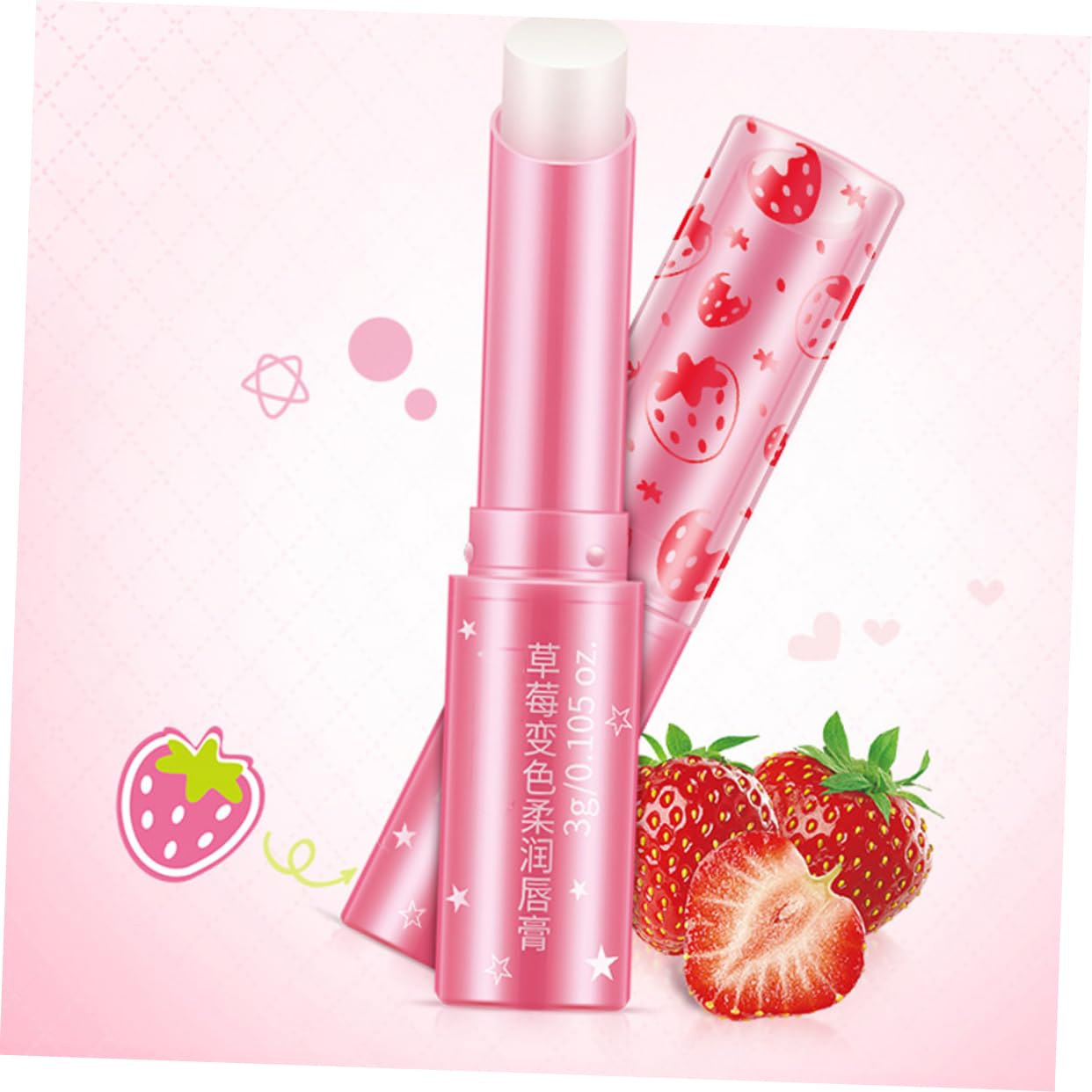 Baluue Natural Strawberry Essence Lip Balm Moisturizing Color Lip Smoother Nourishing Hydration and for Women Beauty and Personal Care Baluue