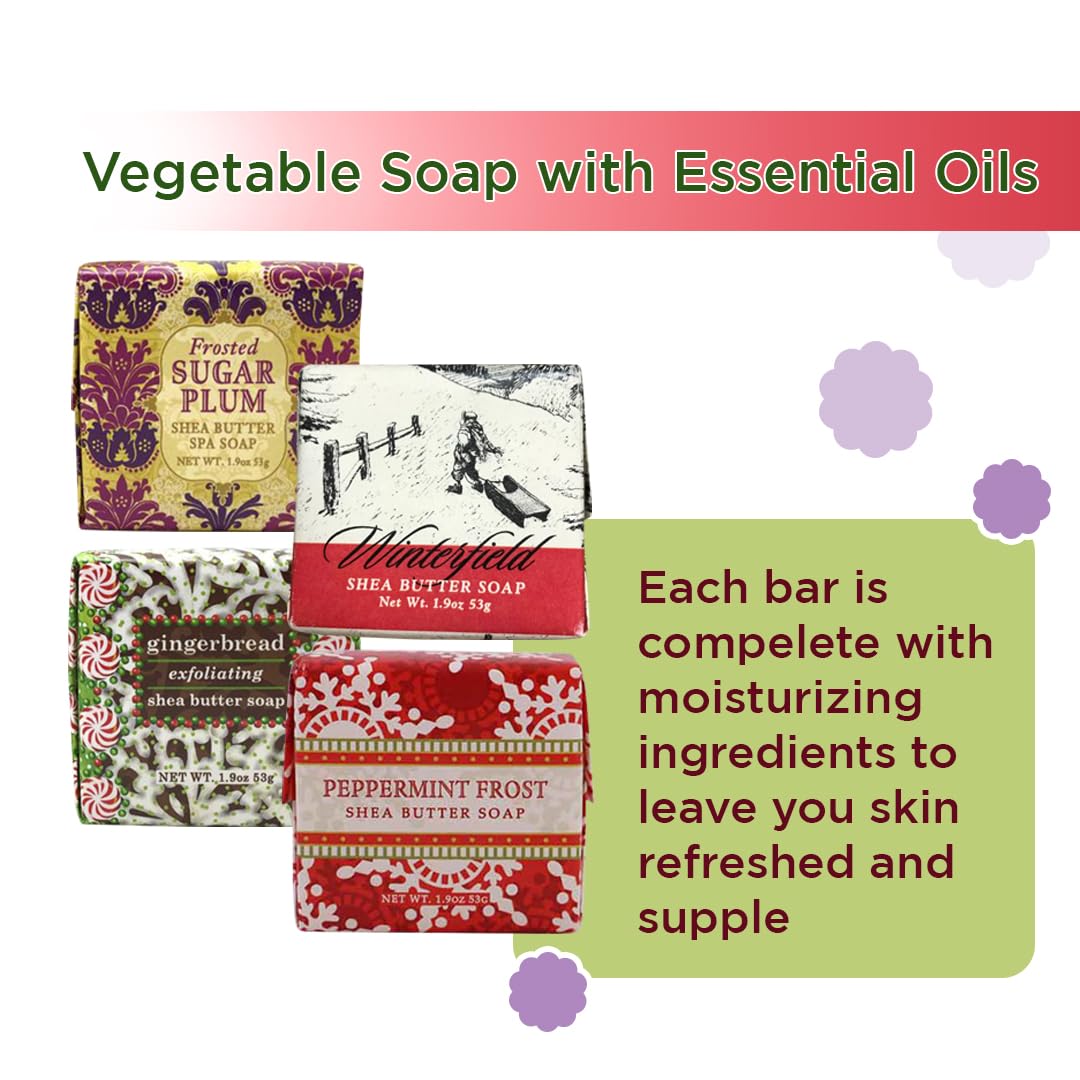 Greenwich Bay Shea Butter Soap Sampler - Boxed Set of 4 Assorted Scents (Christmas Holiday 4) Beauty & Personal Care Greenwich Bay