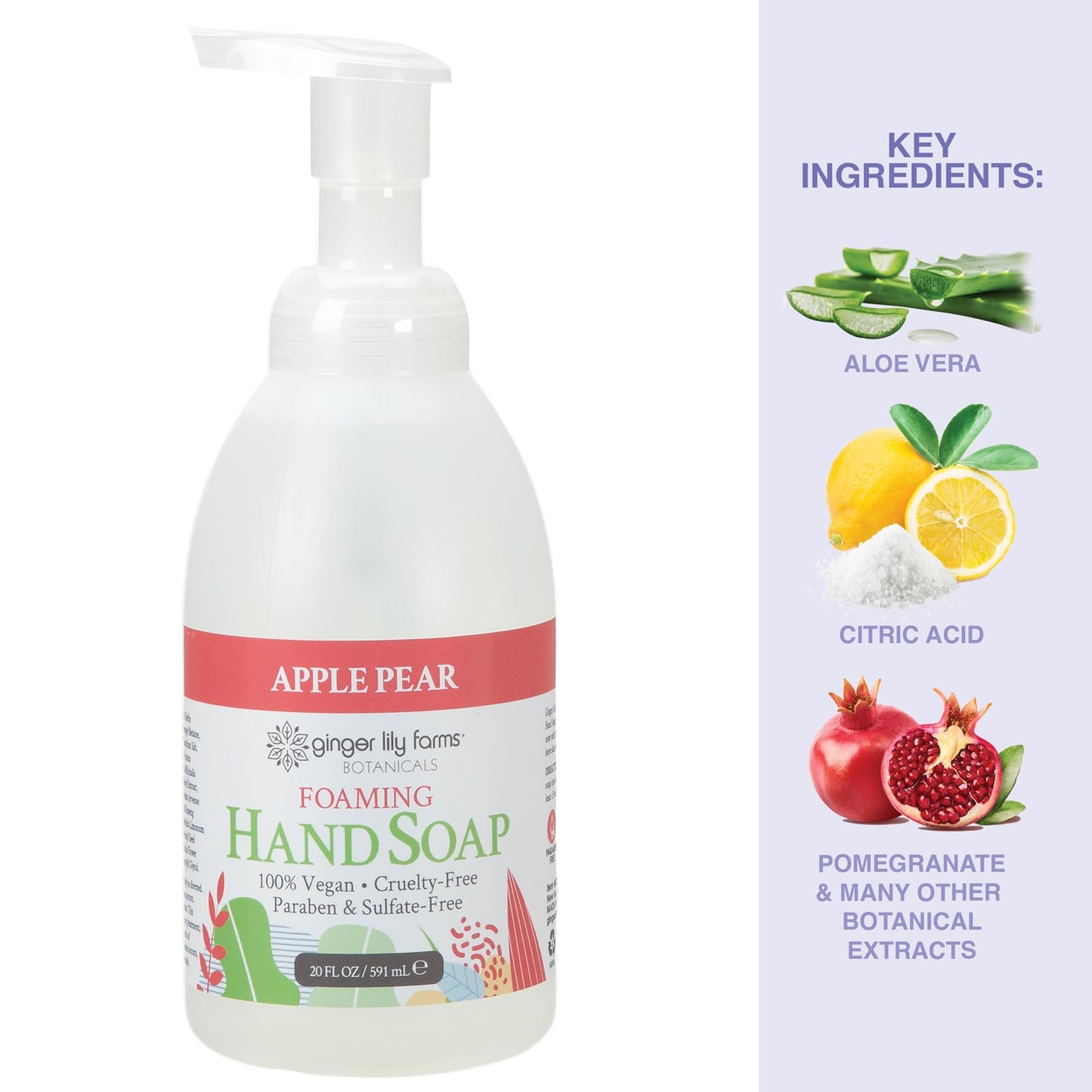Ginger Lily Farms Botanicals All-Purpose Foaming Hand Soap Refill, 100% Vegan & Cruelty-Free, Apple Pear Scent, 20 Fl Oz (Pack of 1) Beauty & Personal Care Ginger Lily Farms