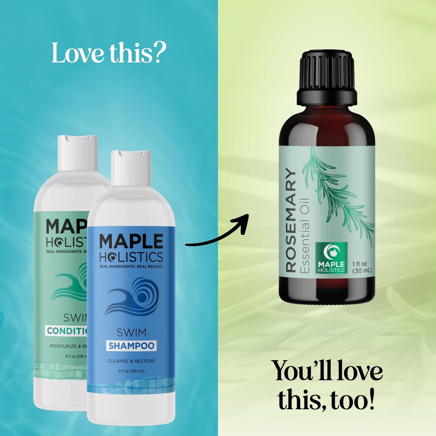 After Swim Shampoo and Conditioner Set - Chlorine Shampoo and Conditioner for Swimmers with Tea Tree and Rosemary Oil - Clarifying Shampoo for Hard Beauty & Personal Care Maple Holistics