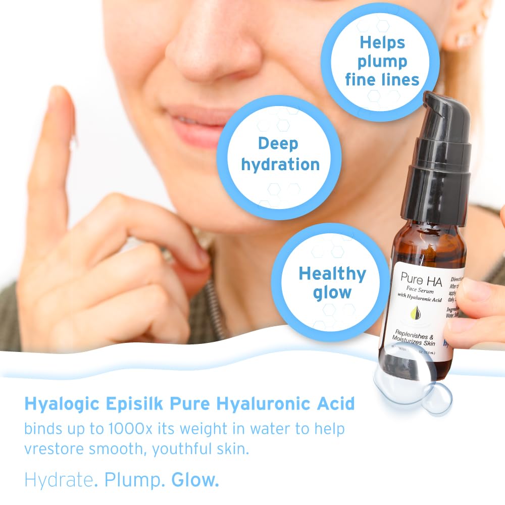 Hyalogic Episilk Pure HA Facial Serum - Face Serum with Hydrating Hyaluronic Acid - Moisturizing Skin Care to Soften & Hydrate the Skin - Non Greasy Beauty & Personal Care Hyalogic