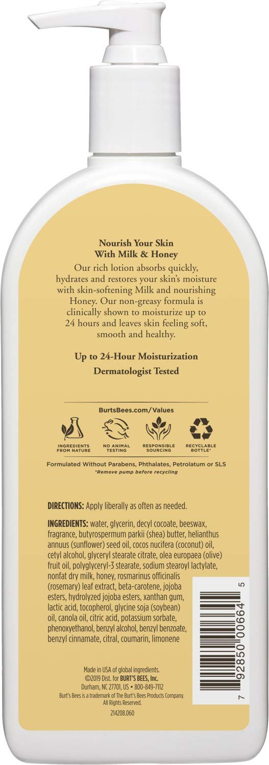 Burts Bees Body Lotion for Normal to Dry Skin with Milk & Honey, 12 Oz (Package May Vary) Beauty & Personal Care Burt's Bees