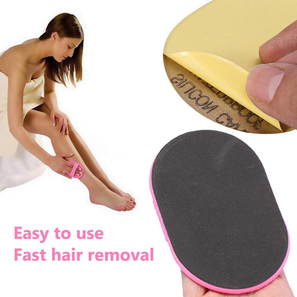 Hair Remover Buffer Pads, Hair Removal Exfoliating Pad Smooth Legs Skin Painless Scrub Depilatory Sanding Tool Set Smooth Away Replacement Pads Beauty and Personal Care YUYTE