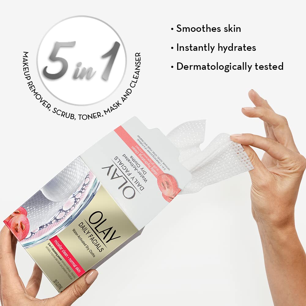 Olay 4-In-1 Daily Facial Cloths, Normal Skin 33 Count, Packaging May Vary Beauty & Personal Care Olay