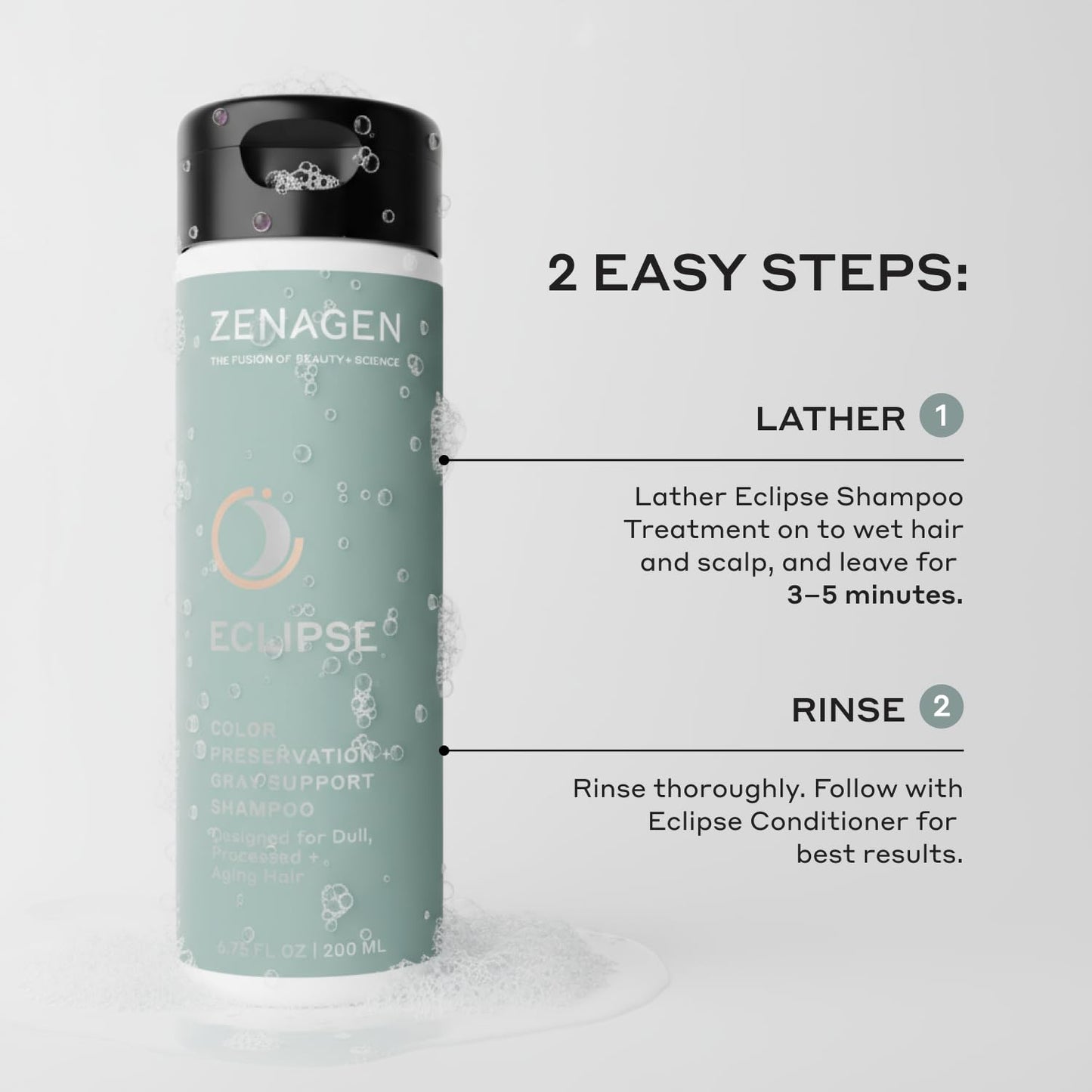 ZENAGEN Eclipse Trio Kit | Color Preservation + Gray Support | Shampoo + Conditioner + Volume Foam | for Color Protection, Hair Health & Voluminous Beauty & Personal Care Zenagen