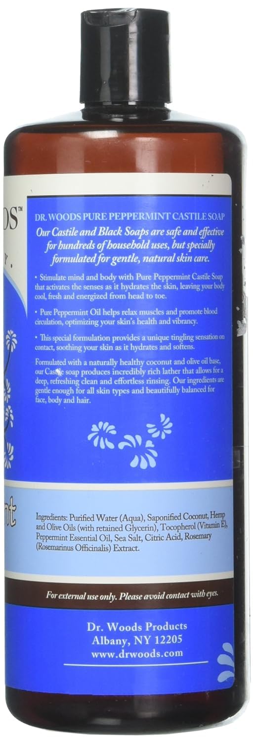Peppermint Castile Soap, 32 Oz by Dr.Woods Products (Pack of 5)5 Beauty & Personal Care Dr. Woods