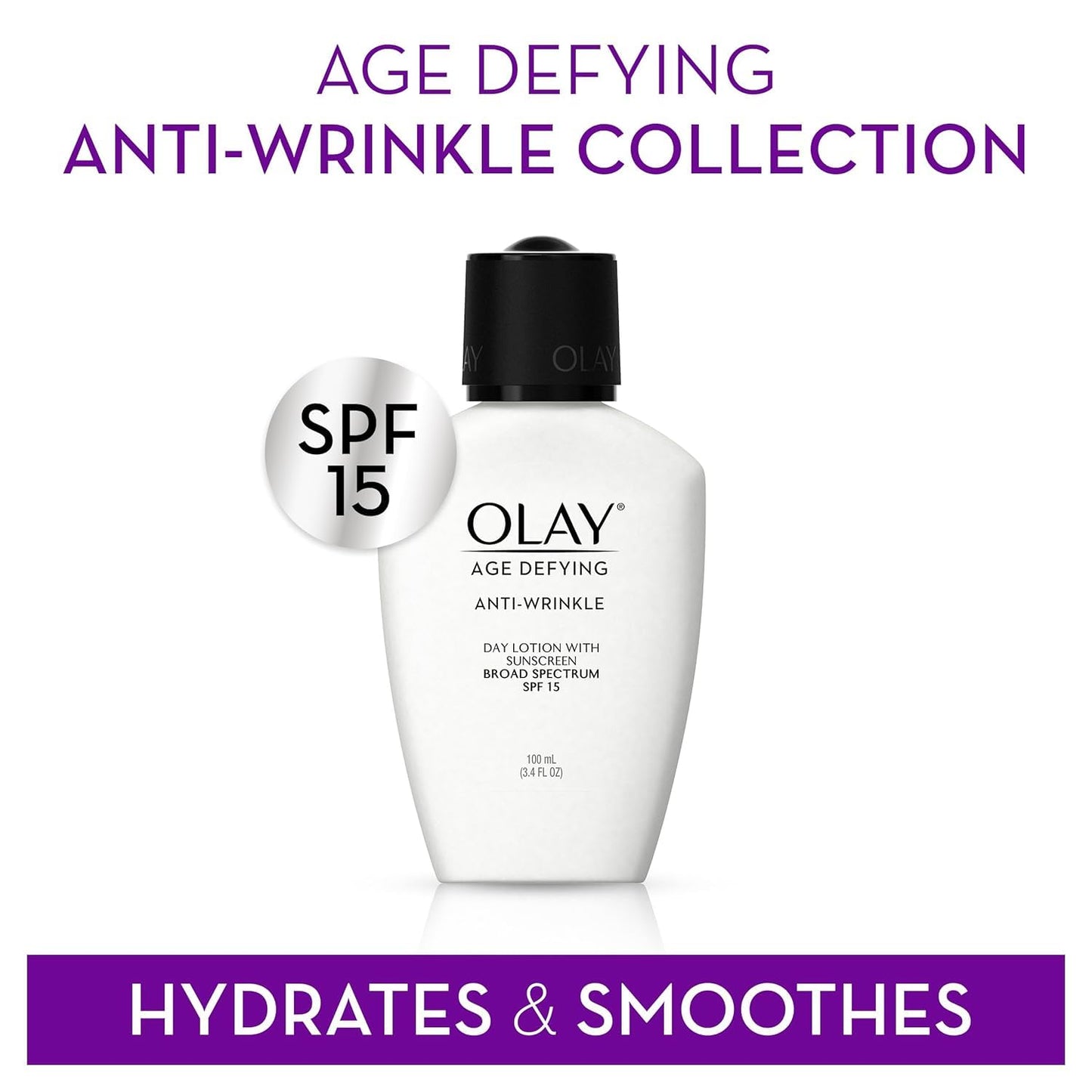 Olay Age Defying Anti-Wrinkle Day Lotion with Sunscreen Broad Spectrum SPF 15, 3.4 Ounce Beauty & Personal Care Olay