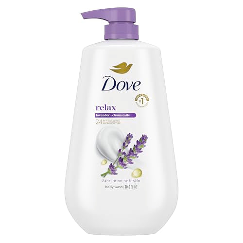 Dove Body Wash with Pump Relax Lavender Oil & Chamomile For 24hr Lotion-Soft Skin Moisturizing Skin Cleanser with No Sulfates No Parabens 30.6 Oz Beauty & Personal Care Dove