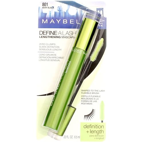 Maybelline Define-A-Lash Mascara, Very Black [801], 0.22 oz (Pack of 9) Beauty & Personal Care MAYBELLINE