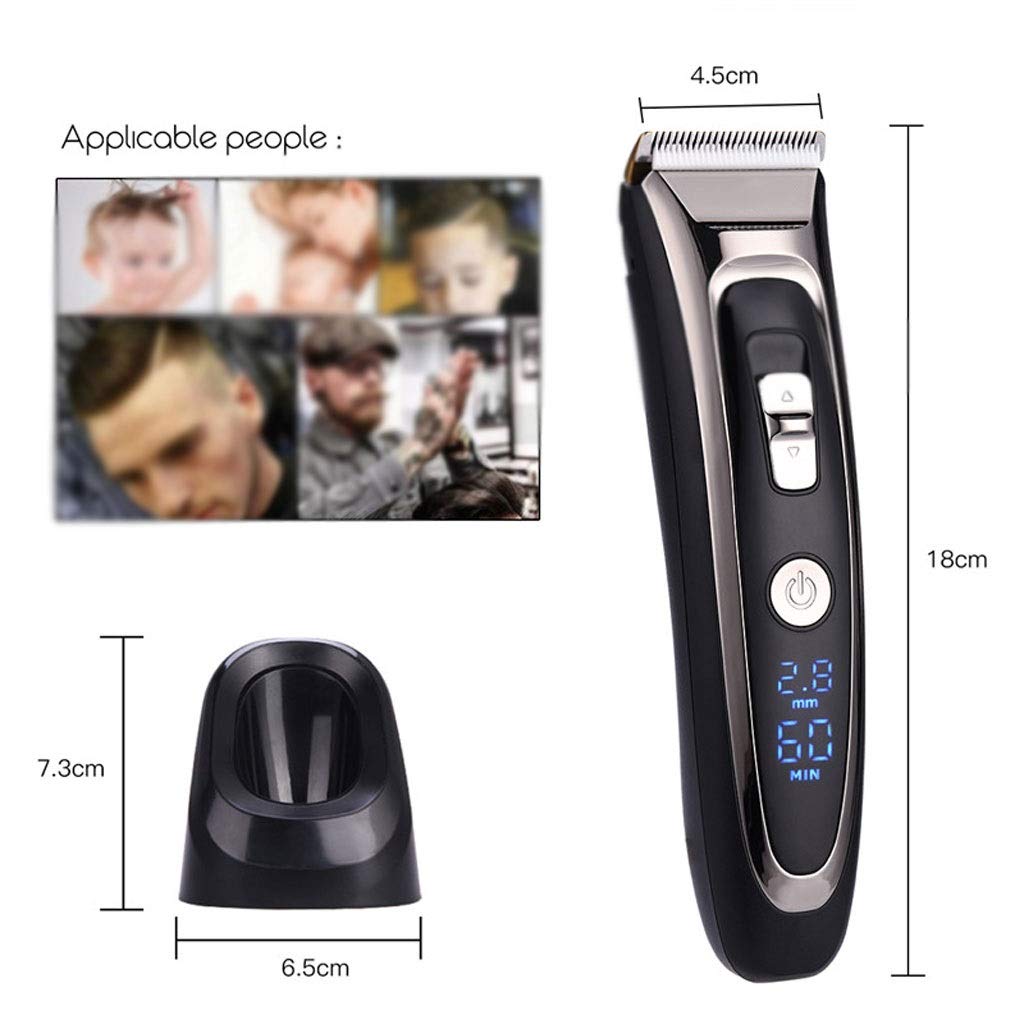 HIONJIN Professional Barber Electric Hair Trimmer LED Display Men Clipper Ceramic Blade Hair Cutting Machine, Hair Cutter Beauty and Personal Care HIONJIN