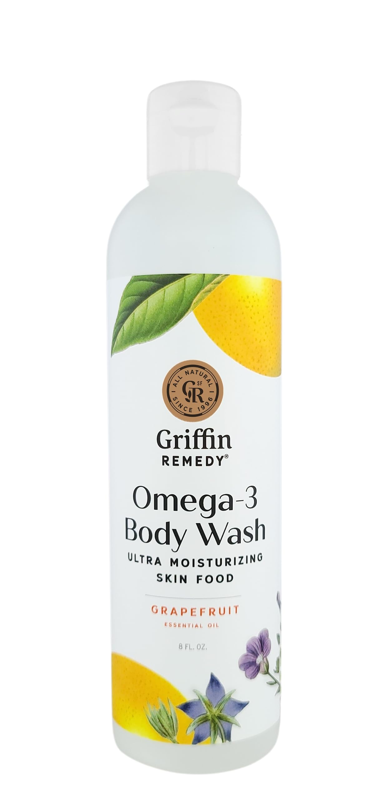 Griffin Remedy Omega - 3 Body Wash - Grapefruit Essential Oils and Organic MSM, Creamy, Moisturizing, All-Natural, Paraben-Free, Sulfate-Free 8 fl oz Beauty & Personal Care Griffin Remedy