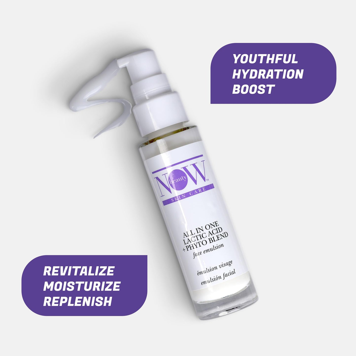NOW BEAUTY All-In-One Lactic Acid Plus Phyto Blend Treatment - Face Emulsion for Anti-Wrinkle, Anti-aging - Vegan - Sulfate & Paraben Free - For Men Beauty & Personal Care NOW BEAUTY