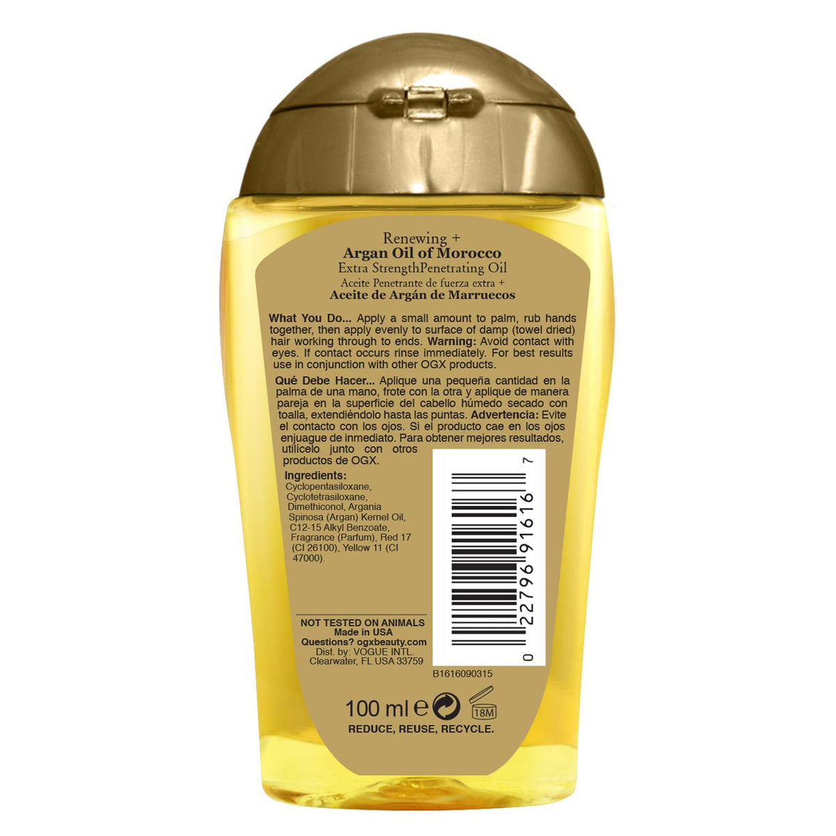 OGX Set of 2 Extra Strength Renewing + Argan Oil of Morocco Penetrating Hair Oil Treatment, Deep Moisturizing Serum for Dry, Damaged & Coarse Hair,