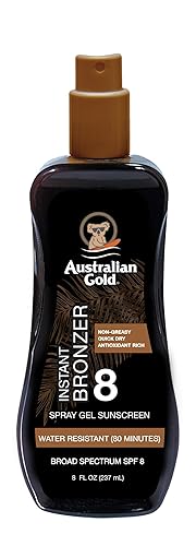 Australian Gold Spray Gel Sunscreen with Instant Bronzer SPF 8, 8 Ounce Beauty & Personal Care Australian Gold