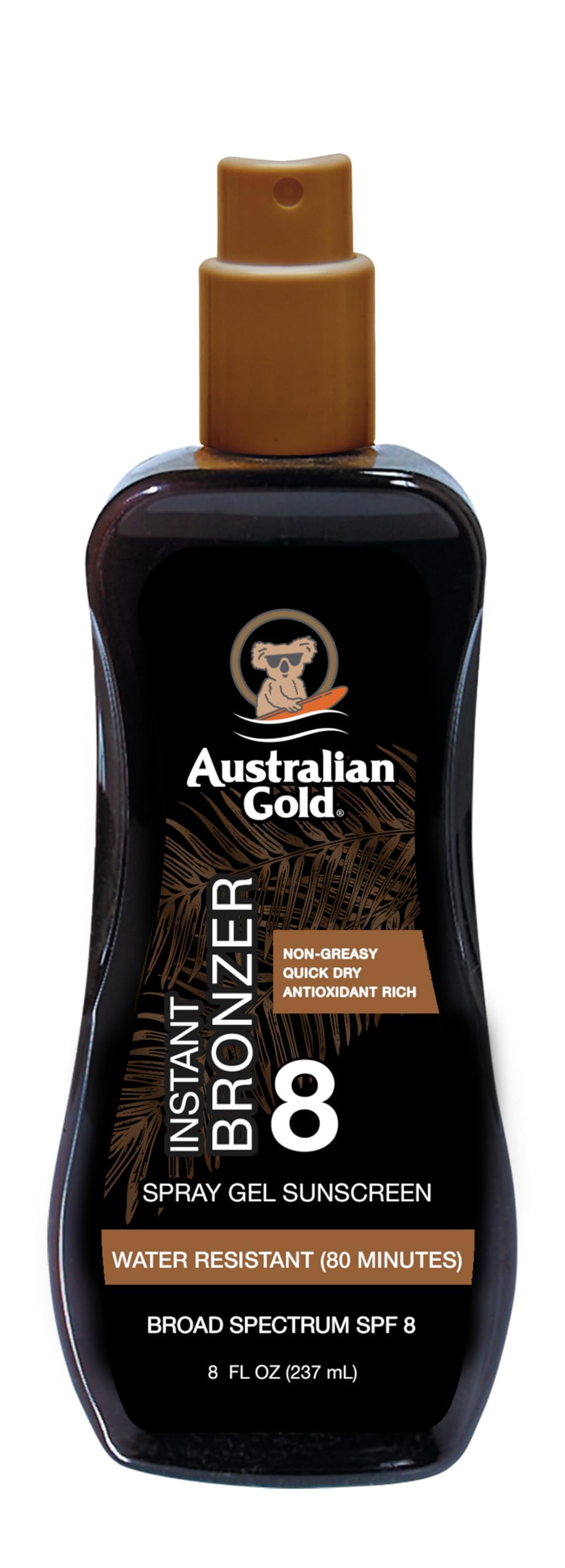 Australian Gold Spray Gel Sunscreen with Instant Bronzer SPF 8, 8 Ounce Beauty & Personal Care Australian Gold