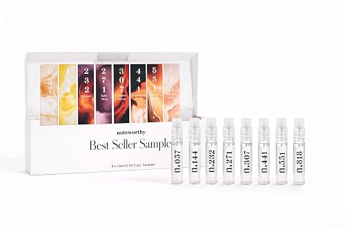 Noteworthy Fragrance Sampler Set | Luxury Perfume Samples | Includes Credit Toward 100ml Purchase | Notes of Vanilla, Sandalwood, Citrus & More | Beauty & Personal Care Noteworthy