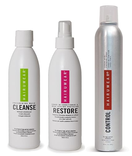 Wig Care Shampoo & Conditioner Kits: 8oz Cleanse, Rstore, Curl, or Control, Wide Tooth Comb or Wig Stand (8oz Cleanse, 8oz Restore, Control) Beauty & Personal Care Belle of Hope Mara Ray