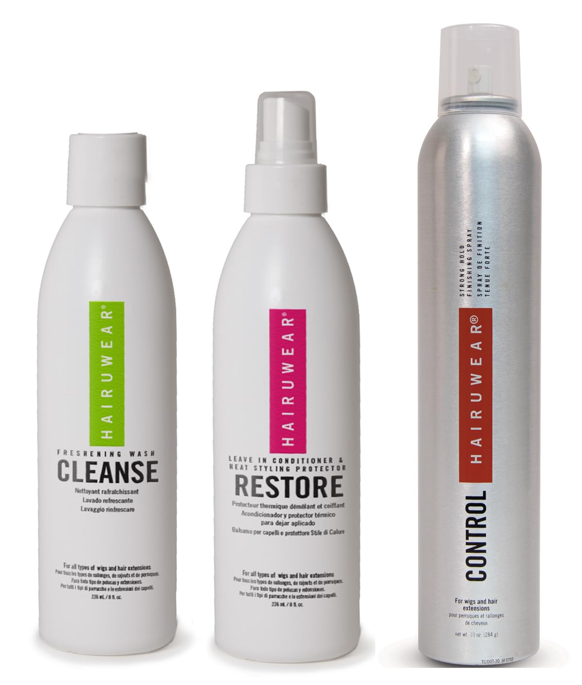 Wig Care Shampoo & Conditioner Kits: 8oz Cleanse, Rstore, Curl, or Control, Wide Tooth Comb or Wig Stand (8oz Cleanse, 8oz Restore, Control) Beauty & Personal Care Belle of Hope Mara Ray