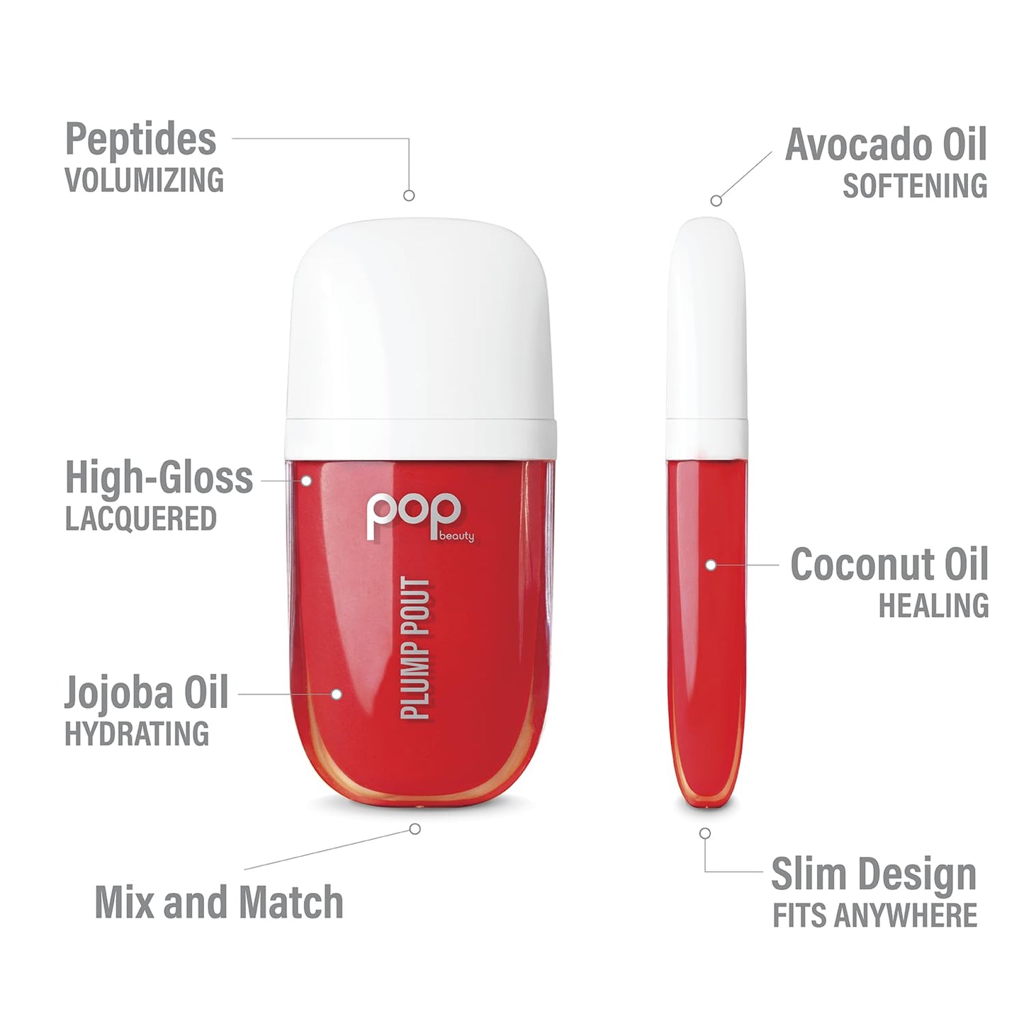 POP Beauty PLUMP POUT | WATERMELON WOW - Plumping Lip Oil, Hydrating Lip Gloss, Long Lasting Nourishing Lip Glow Oil Non-sticky Beauty & Personal Care POP Beauty