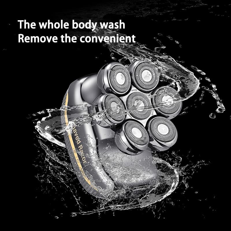 Head Shavers for Bald Men, 5 In 1 Waterproof LCD Bald Head Shavers Wet/Dry Cordless Head Shavers For Bald Men 7D Electric Razor Grooming Kit Beauty and Personal Care MAYiT