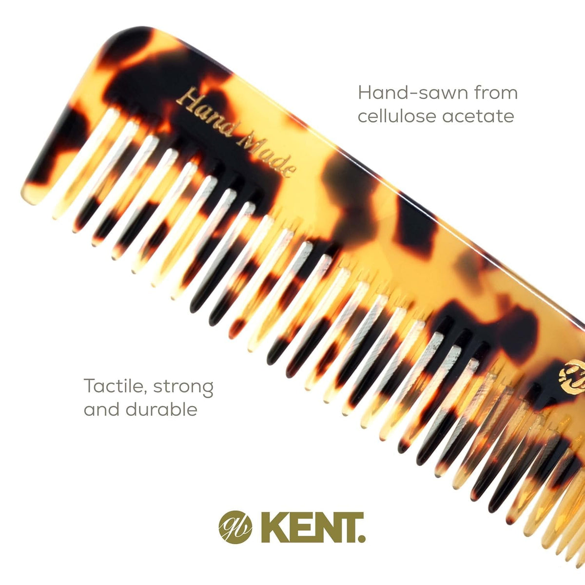 Kent 6T TY Fine Tooth and Wide Tooth Hair Comb, Handmade Styling Comb for Hair Care, Barber Combs, Beard Combs For Men, Styling Grooming for Men,