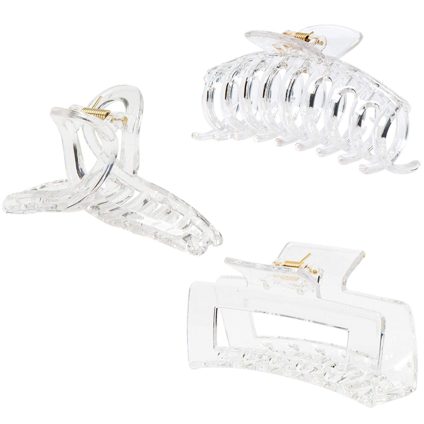 Kitiin Clear Claw Clips for Thick/Fine/Thin Hair, Strong Holding Large Jaw Polycarbonate Clips for Women (3 pcs) Beauty & Personal Care Kitiin