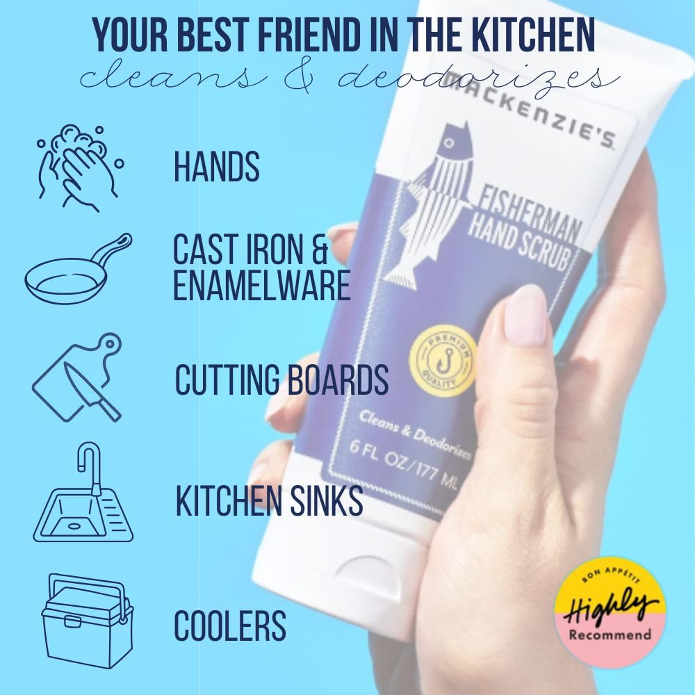 MACKENZIE'S Fisherman Hand Scrub Travel Size Packets - Gifts for Fishermen - Gifts for Men - Father's Day - Gifts for Cooks - Cleansing & Deodorizing Beauty & Personal Care MACKENZIE'S