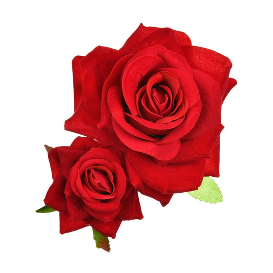 Rose Flower Hair Clip 3D Red Roses Flower Hair Accessories Comb Piece for Girls Women Bride Wedding Hair Clip Flamenco Dancer Hairpins Headwear Beauty & Personal Care ShiQiao Spl