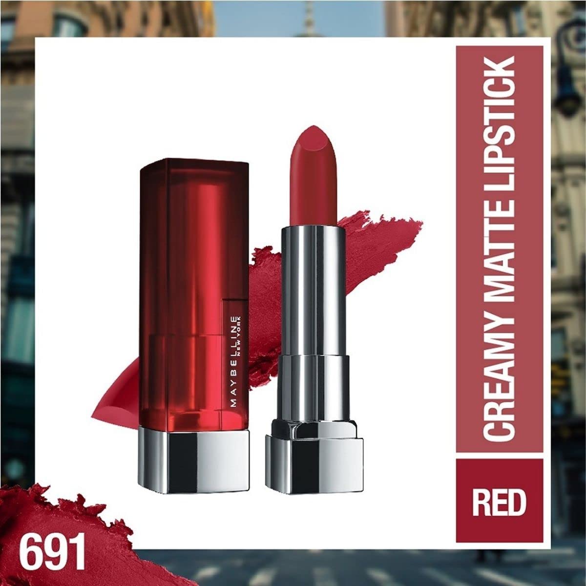 Maybelline Color Sensational Lipstick, Lip Makeup, Matte Finish, Hydrating Lipstick, Nude, Pink, Red, Plum Lip Color, Rich Ruby, 1 Count Beauty & Personal Care MAYBELLINE