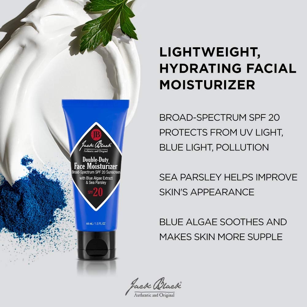 Jack Black Double Duty Mens Face Moisturizer with SPF 20 Sunscreen, 1.5 fl oz - SPF Moisturizer Face, Mens Lotion, Lotion for Men, Skin Care for Men Beauty & Personal Care Jack Black