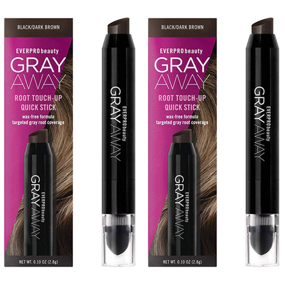 Everpro Gray Away Root Touchup Quick Stick Black/Dark Brown 0.10 Ounce (3ml) (2 Pack) Beauty & Personal Care EVERPRO