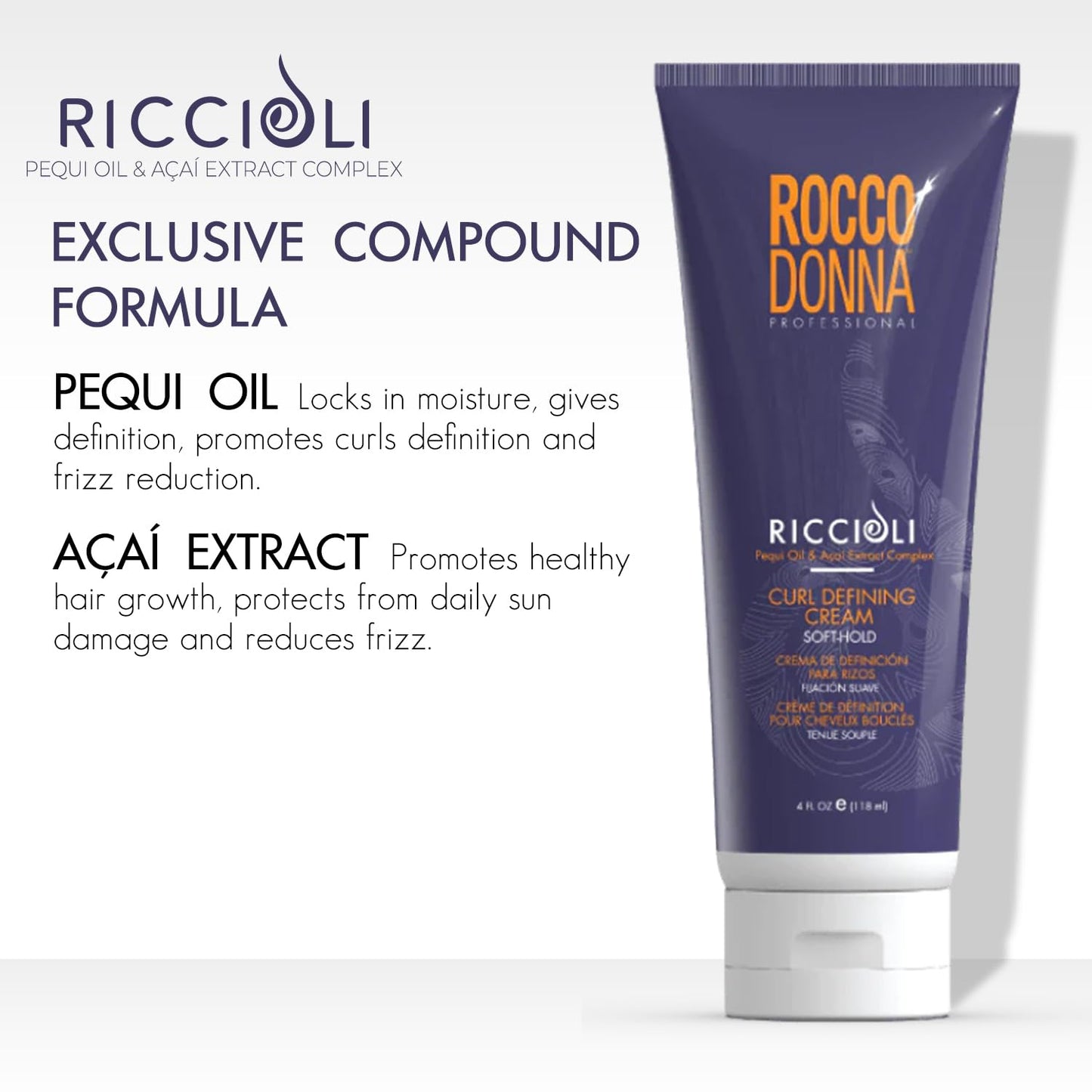 Rocco Donna Curl Defining Cream, Soft Hold, Defines and Moisturizes Curls and Waves, Frizz Control, Natural Look, Riccioli Complex with Pequi Oil Beauty & Personal Care Rocco Donna