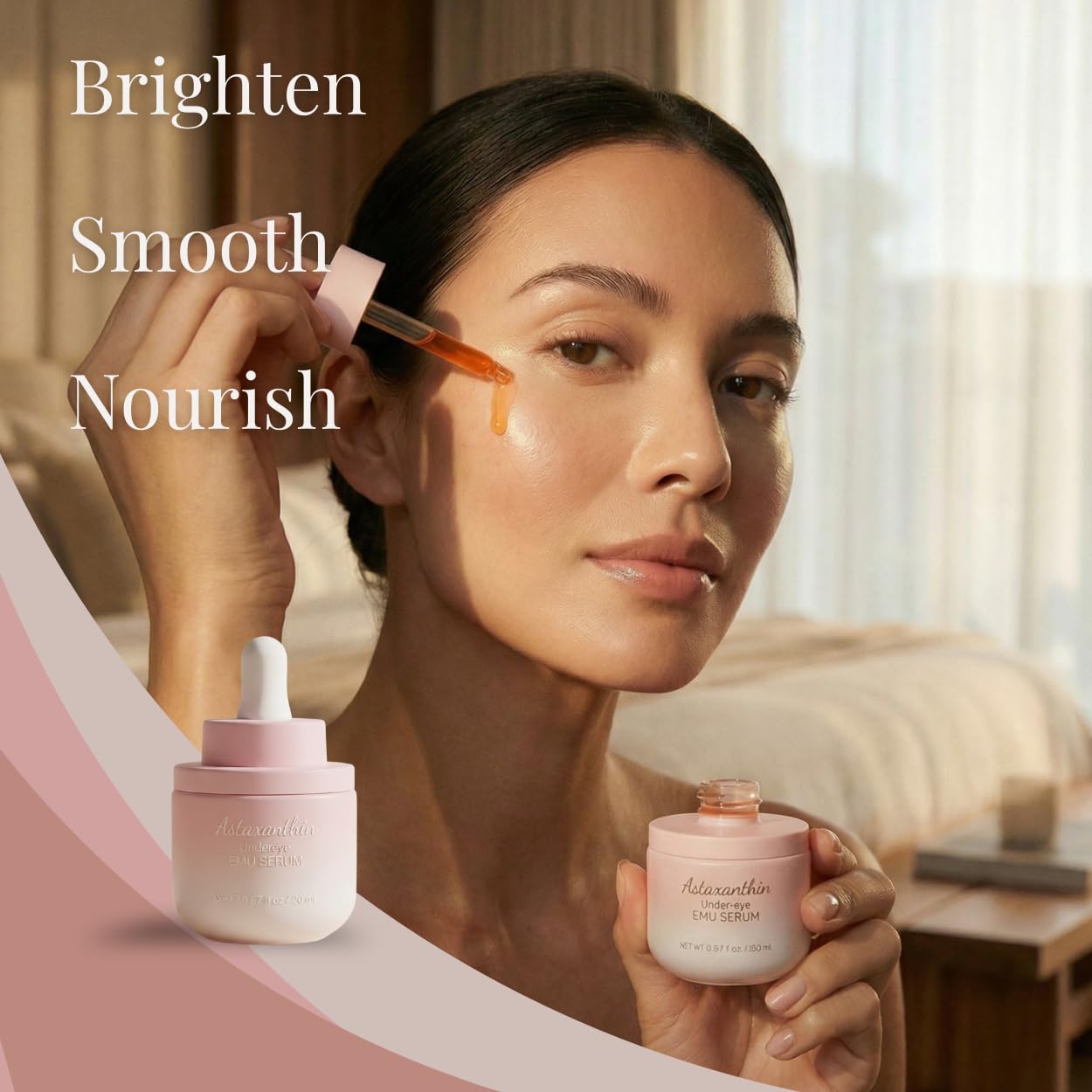 Astaxanthin Under Eye Serum with EMU oil - 0.67 fl. oz./ 20 mL | Emu oil serum | Powerful antioxidant astaxanthin | Sea Buckthorn, Squalane, Aloe Beauty & Personal Care Simple Sophistication