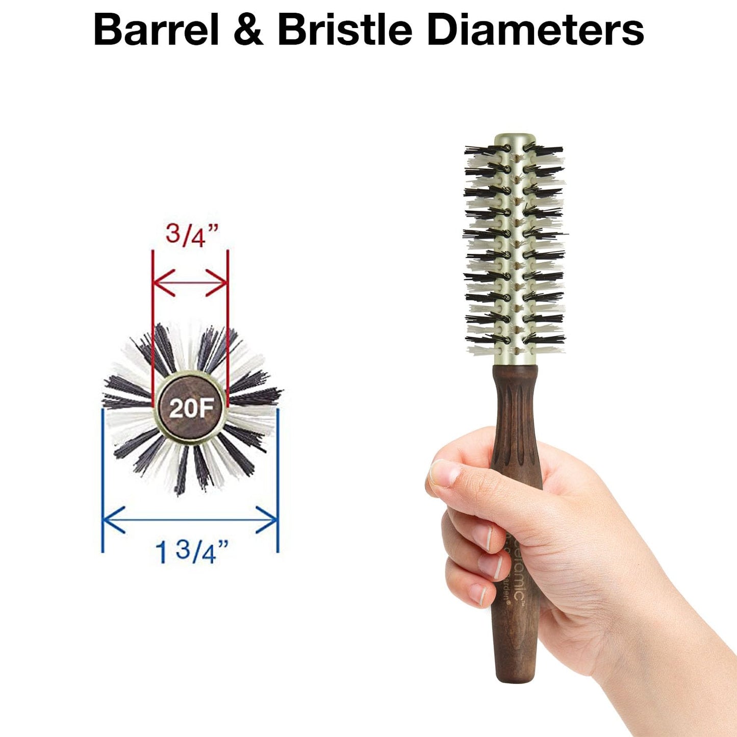 Olivia Garden Ecoceramic Firm Bristles Round Thermal Hair Brush (1 3/4") Beauty & Personal Care Olivia Garden